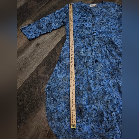 Go Fish, Women's Size Small Elegant Blue Floral Dress - Picture 10 of 12